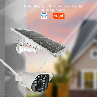 كاميرا الأمن الشمسية في الهواء الطلق بطارية لاسلكية تعمل بالطاقة 1080p واي فاي المنزل أضواء ملونة للرؤية الليلية IP66 PTZ الكاميرا